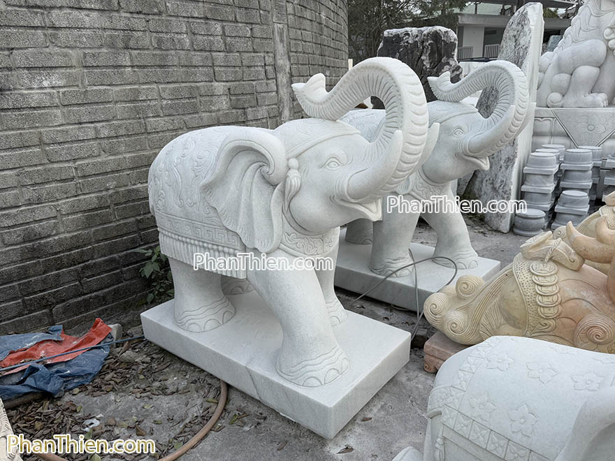 Tượng Voi đá tự nhiên 1,32m (VOI-79)