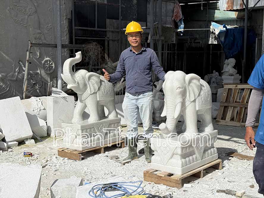 Tượng Voi Đá Phong thuỷ bằng đá tự nhiên - VOI-94