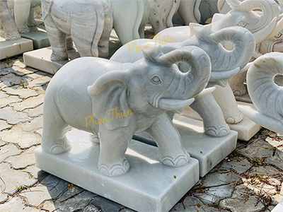 Tượng Voi Đá Cẩm Thạch Tự Nhiên (VOI-24)