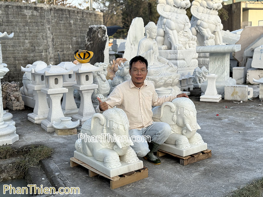 Tượng Voi bằng đá kiểu năm - VOI-95
