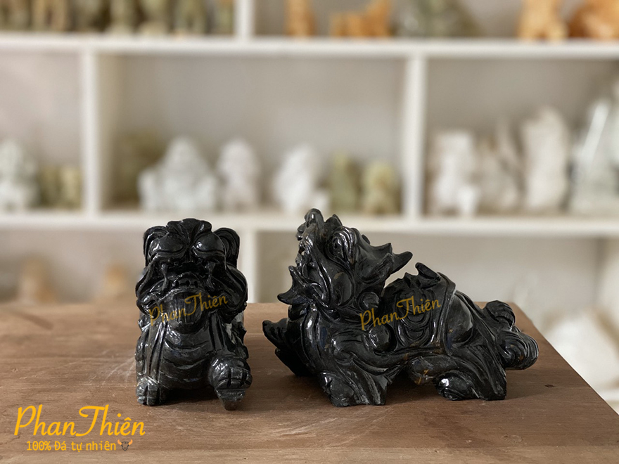 Tỳ Hưu bằng Đá Cẩm Thạch Đen tự nhiên (TH-06)