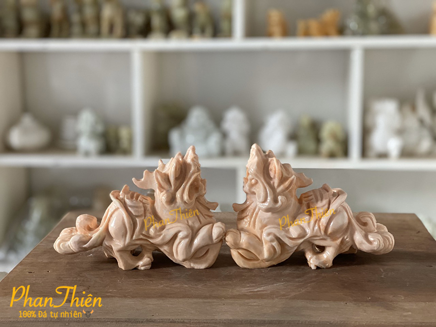 Cặp Tỳ Hưu Đá Cẩm Thạch Cà Rốt (TH-02)