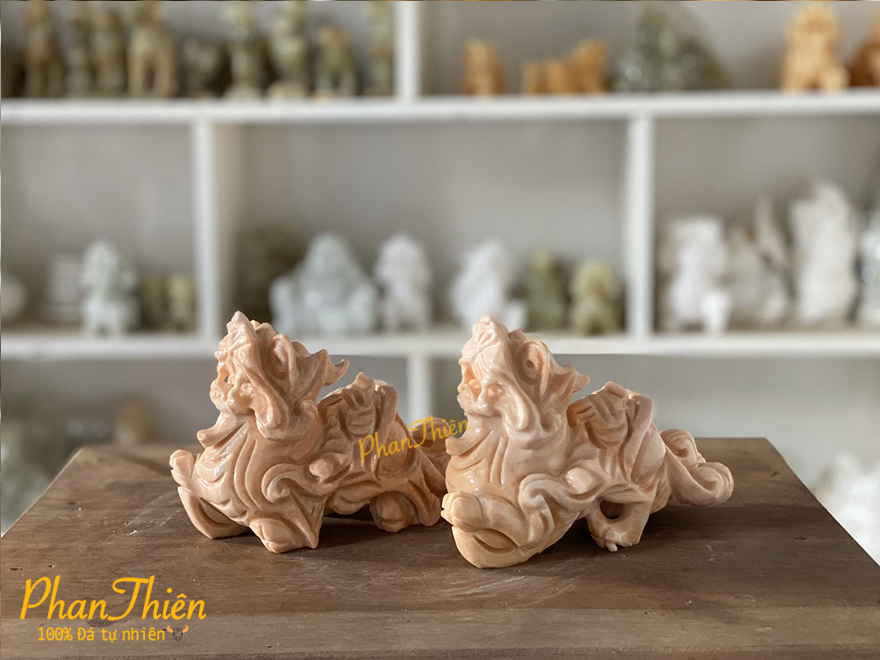 Cặp Tỳ Hưu Đá Cẩm Thạch Cà Rốt (TH-02)