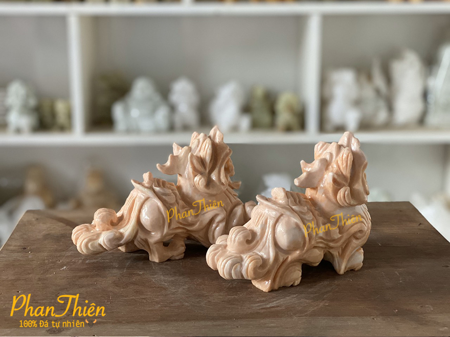 Cặp Tỳ Hưu Đá Cẩm Thạch Cà Rốt (TH-02)