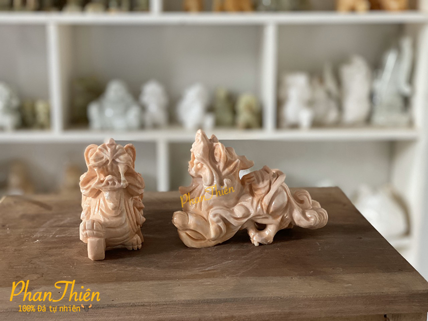 Cặp Tỳ Hưu Đá Cẩm Thạch Cà Rốt (TH-02)