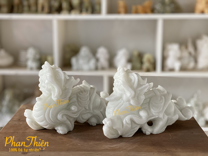 Tỳ Hưu Đá Cẩm Thạch Trắng tự nhiên (TH-04)
