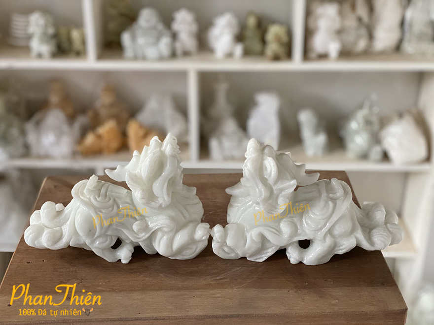 Tỳ Hưu Đá Cẩm Thạch Trắng tự nhiên (TH-04)