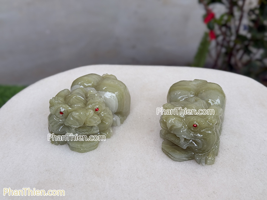 Tỳ hưu đá ngọc xanh onyx 10cm (TH-52)