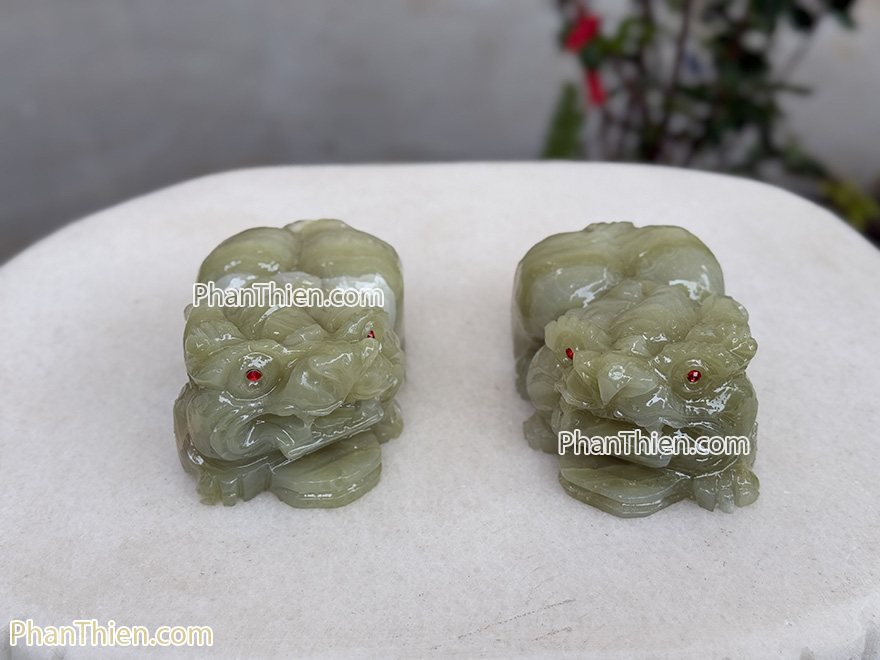 Tỳ hưu đá ngọc xanh onyx 10cm (TH-52)