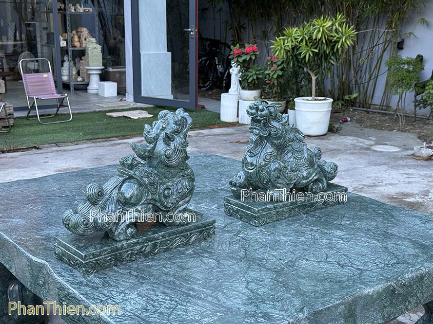 Tỳ hưu đá xanh Ấn Độ 36cm - TH-61