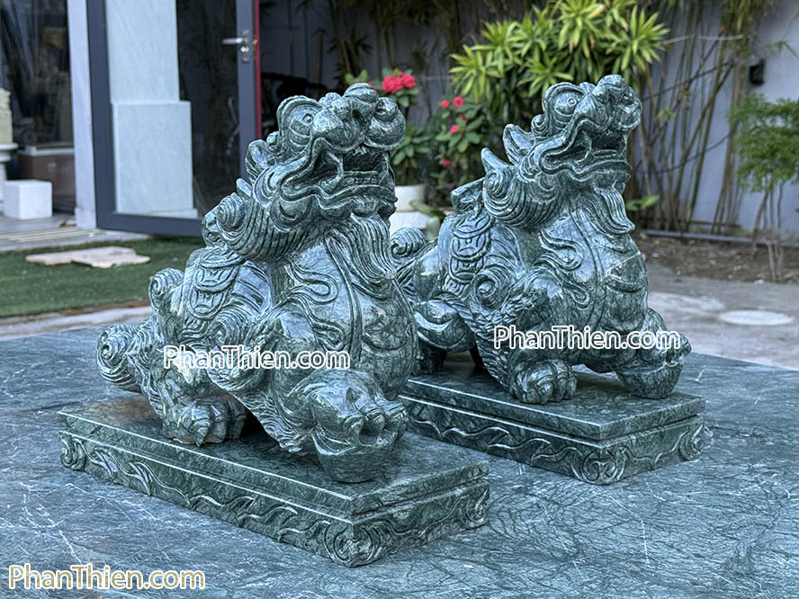 Tỳ hưu đá xanh Ấn Độ 36cm - TH-61