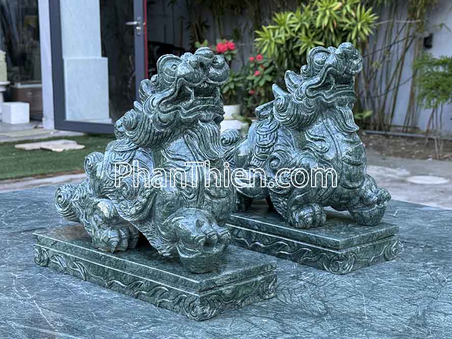 Tỳ hưu đá xanh Ấn Độ 36cm - TH-61