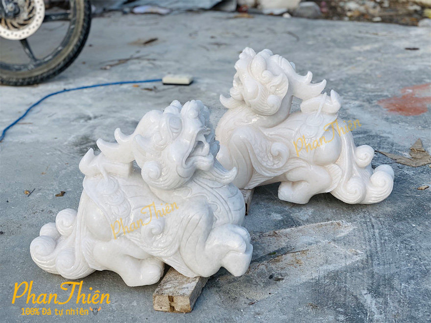 Tỳ Hưu Đá Cẩm Thạch Trắng (TH-12)