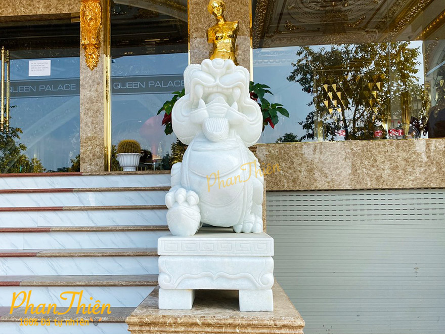 Tỳ Hưu Đá Cẩm Thạch Trắng (TH-14)