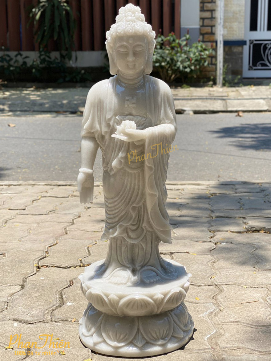 Tượng Phật A Di Đà Đá Cẩm Thạch Trắng (ADI-01)