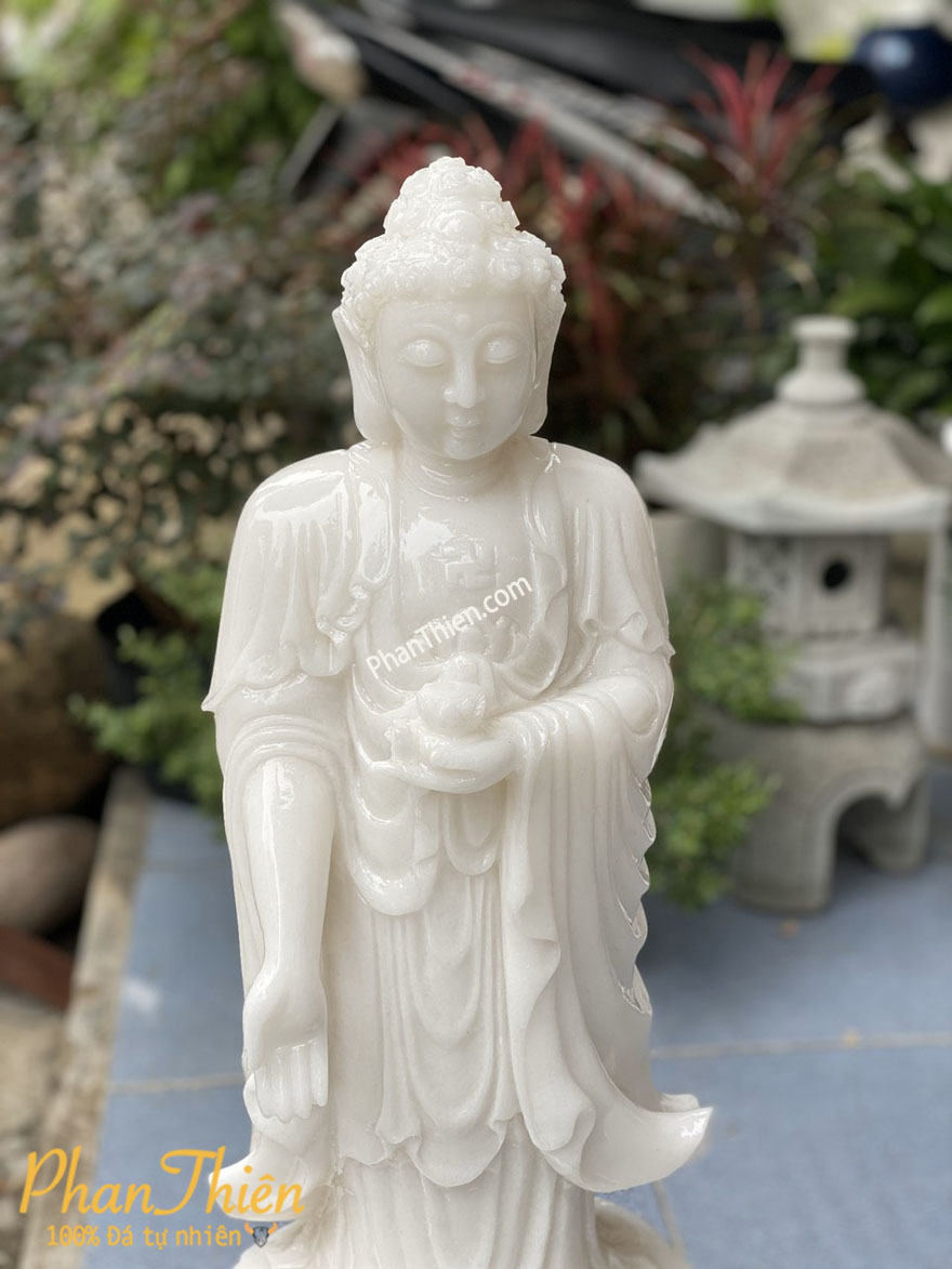 Tượng Phật A Di Đà Đá Cẩm Thạch Trắng