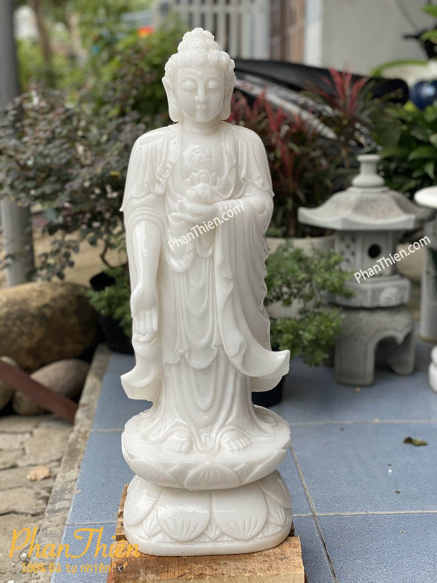 Tượng Phật A Di Đà Đá Cẩm Thạch Trắng
