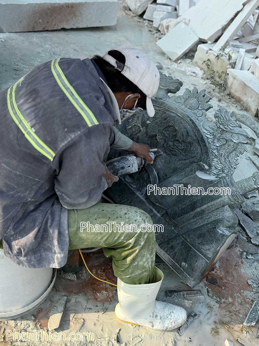 cuốn thư đá xanh ấn độ