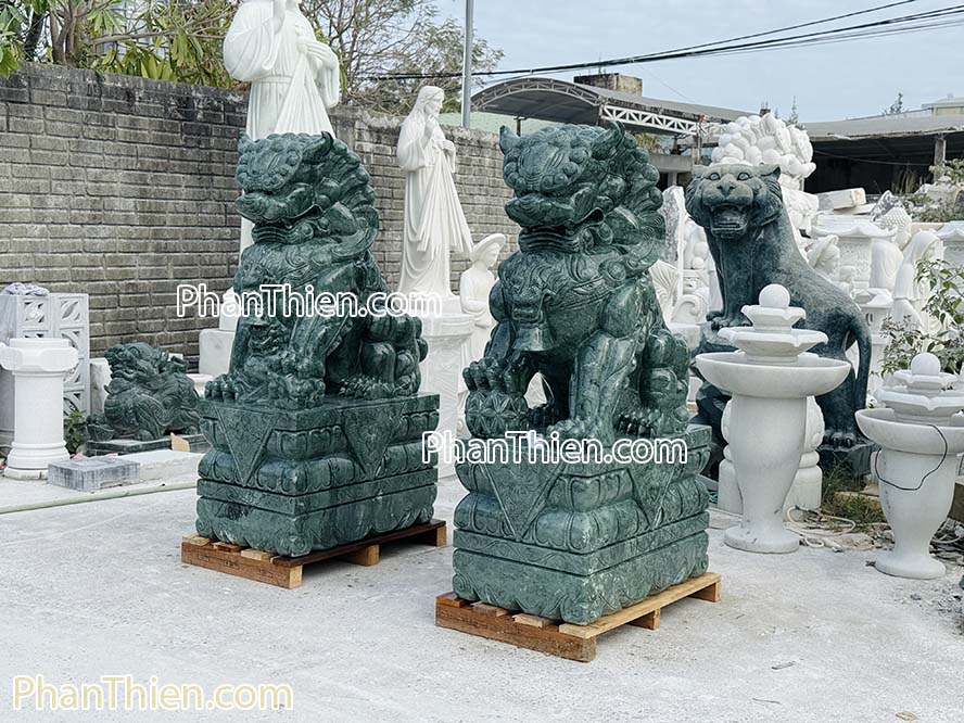 tượng kỳ lân đá xanh ấn độ
