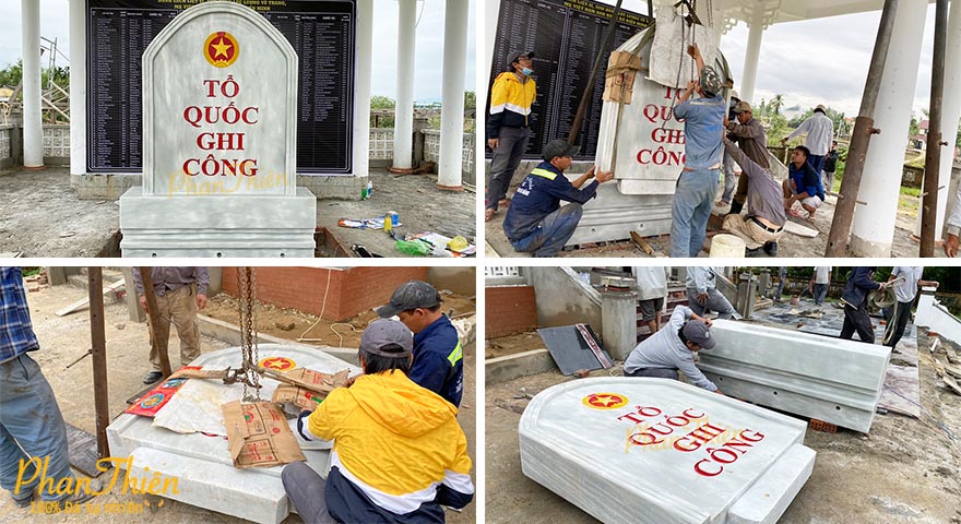Điêu khắc và lắp đặt tấm bia Tổ Quốc Ghi Công