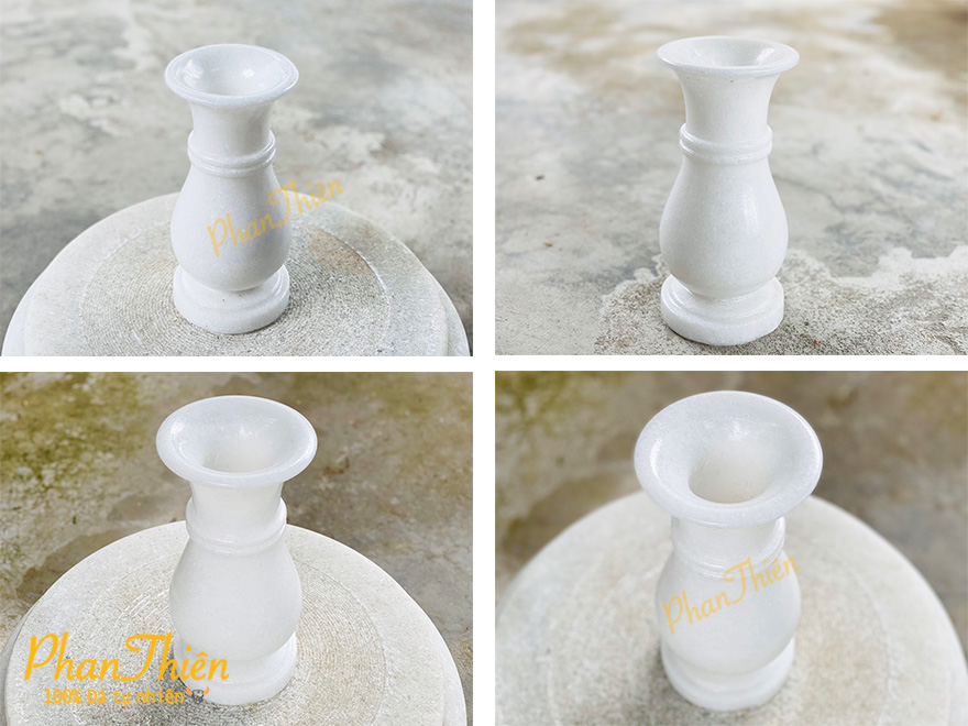 Bình Hoa bằng Đá Cẩm Thạch Trắng (BH-01)