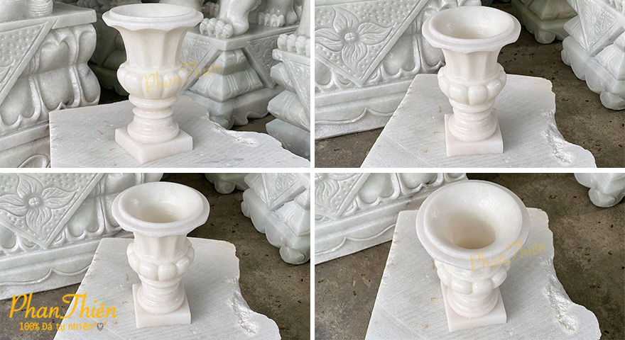 Bình Hoa Đá Cẩm Thạch Trắng (BH-04)