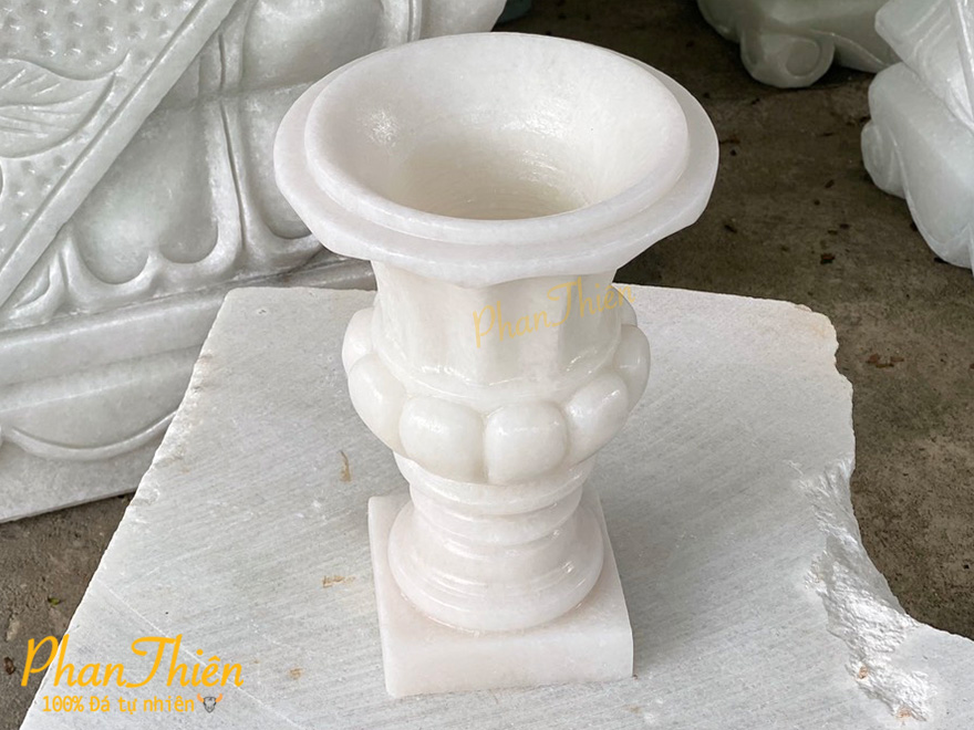 Bình Hoa Đá Cẩm Thạch Trắng (BH-04)