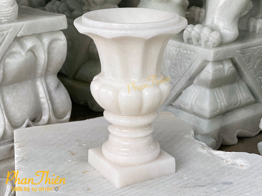Bình Hoa Đá Cẩm Thạch Trắng (BH-04)
