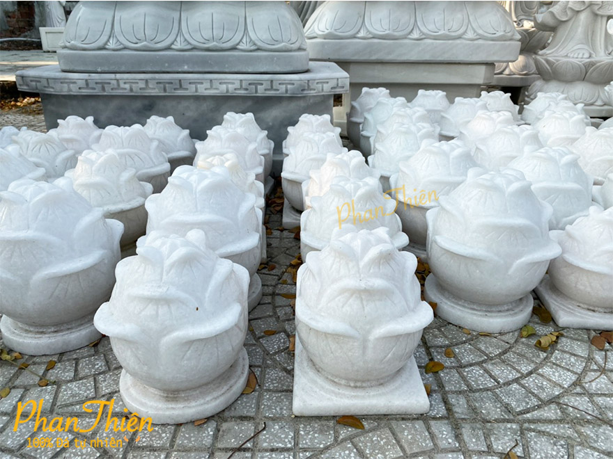 Búp Sen Đá Cẩm Thạch Trắng (BS-01)
