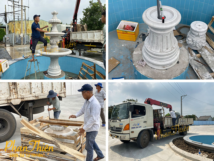 Bàn Giao và Lắp Đặt Đài Phun Nước cho Công ty Phước Hưng Long An 