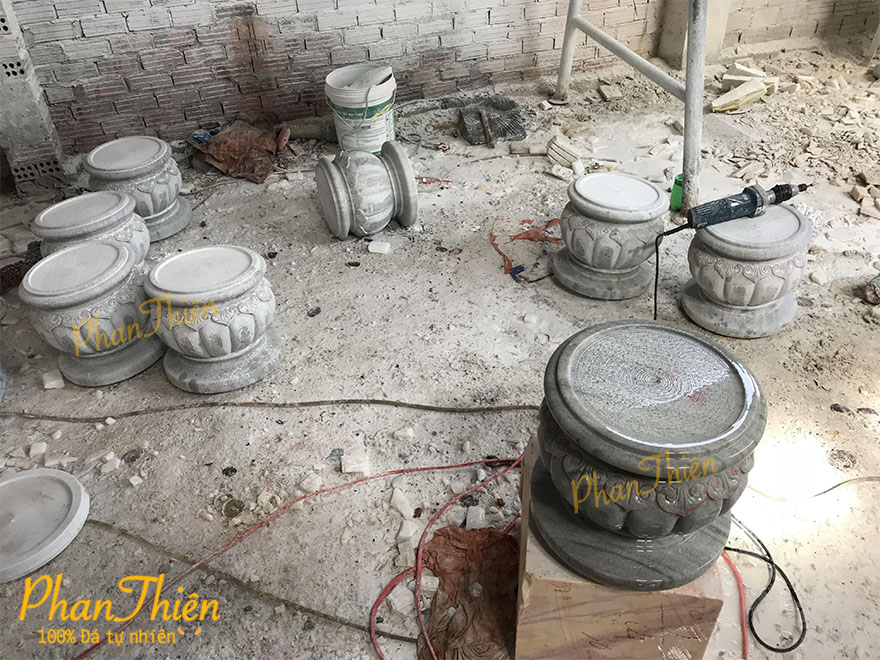 Đế Chân Trụ Cột Đá Cẩm Thạch Đen (ĐC-02)