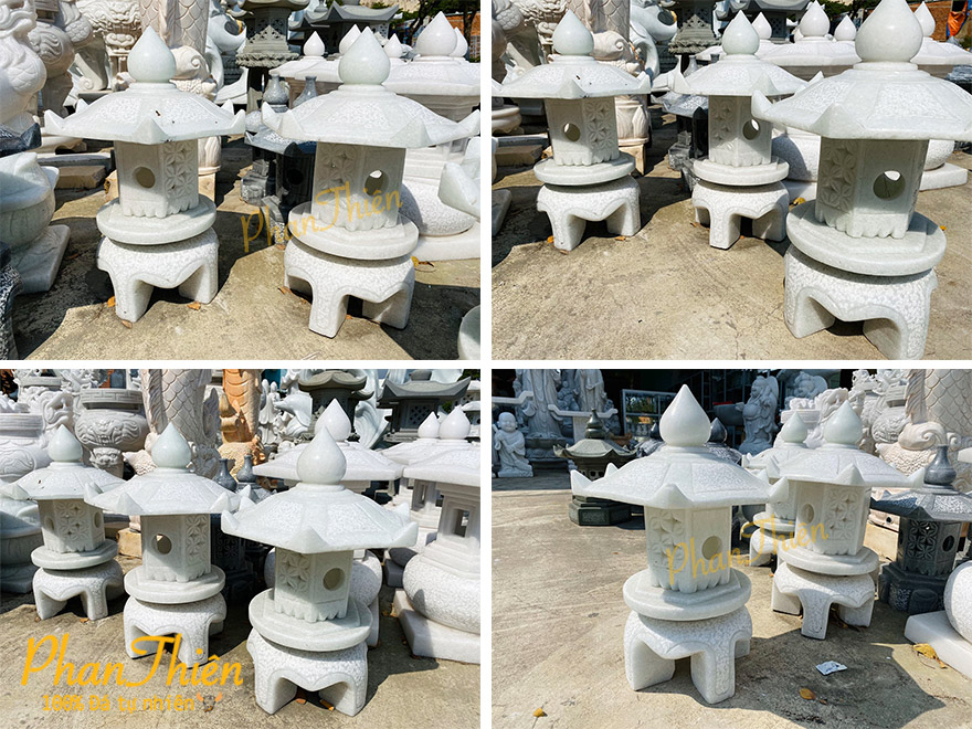 Đèn Đá Sân Vườn Cẩm Thạch Xanh Nhạt (DEN-20)