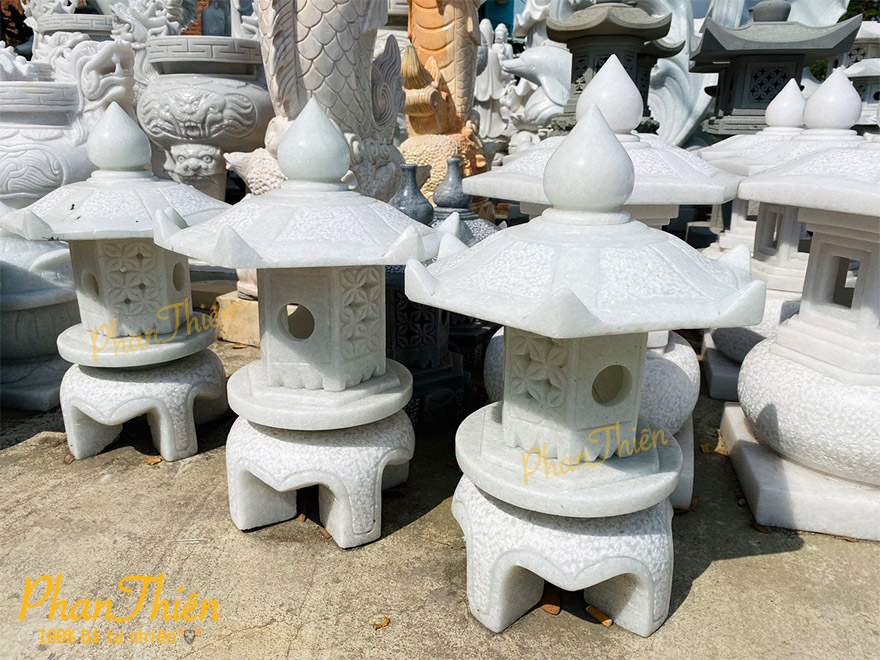 Đèn Đá Sân Vườn Cẩm Thạch Xanh Nhạt (DEN-20)