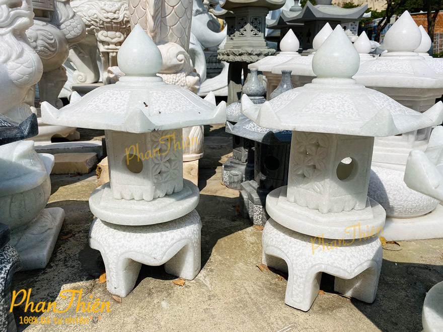 Đèn Đá Sân Vườn Cẩm Thạch Xanh Nhạt (DEN-20)