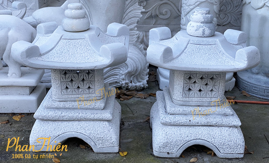 Đèn Đá Sân Vườn Cẩm Thạch Trắng (DEN-15)