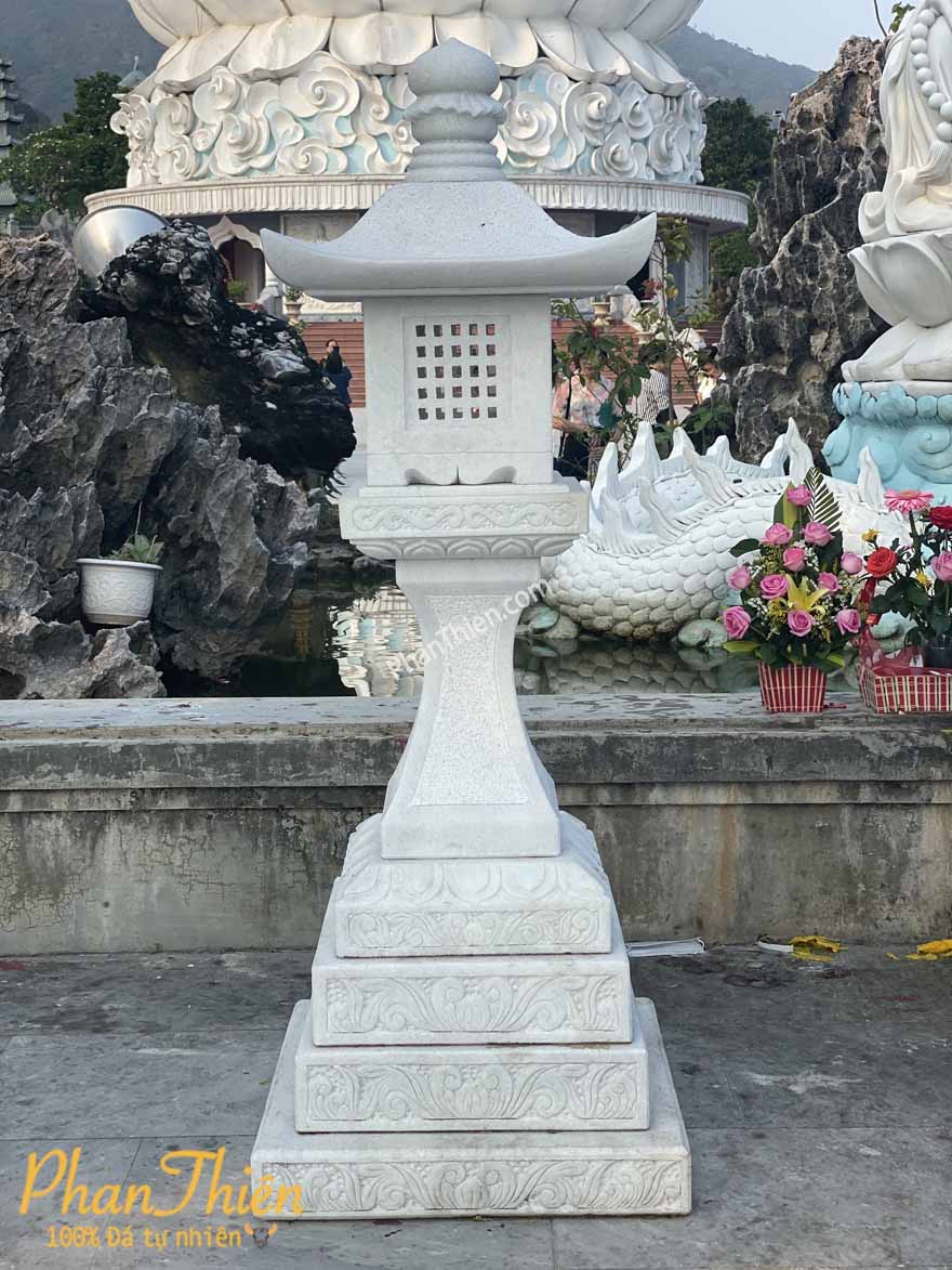 Đèn Đá Sân Vườn Đá Trắng Tự Nhiên