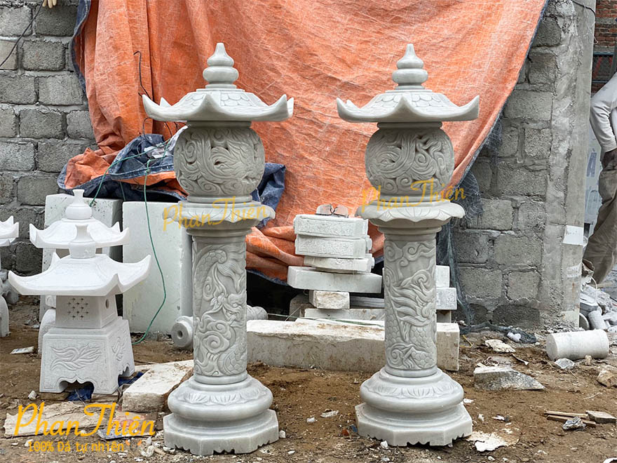 Đèn Đá Tự Nhiên Chạm Rồng