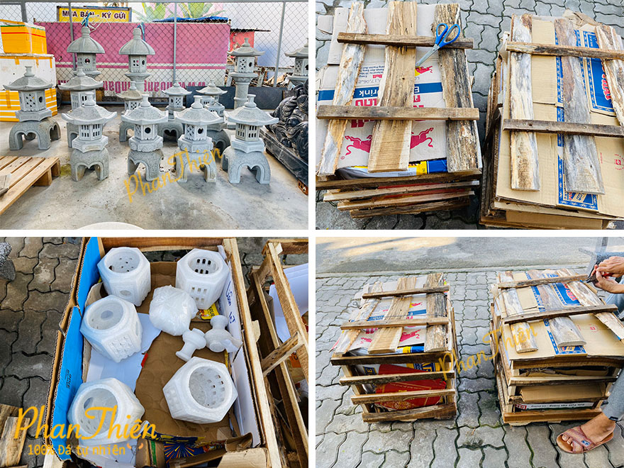 Đóng Kiện và Bàn Giao Đèn Đá trang trí sân Vườn cho Khách Hàng dịp Tết