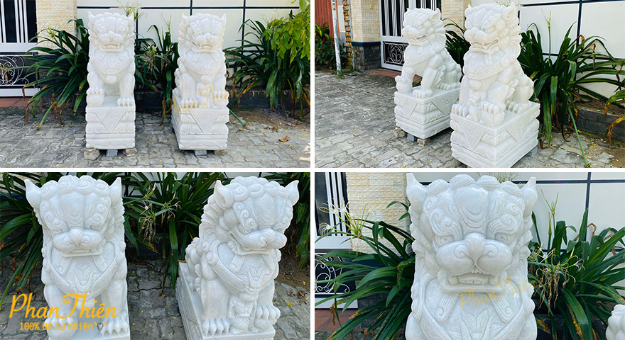 Kỳ Lân Đá Cẩm Thạch Trắng