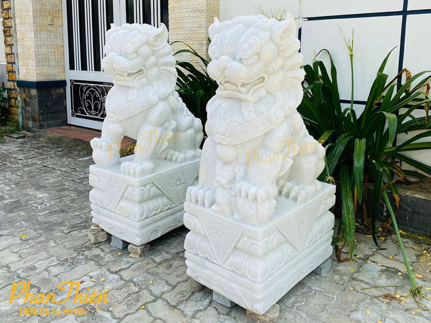 Kỳ Lân Đá Cẩm Thạch Trắng