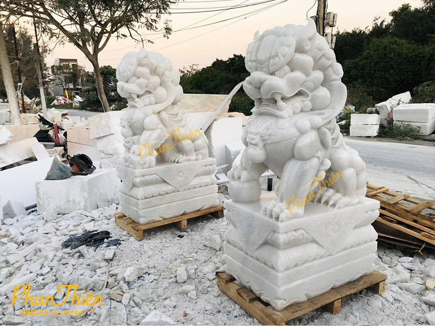 Kỳ Lân Đá Cẩm Thạch Trắng (KL-04)