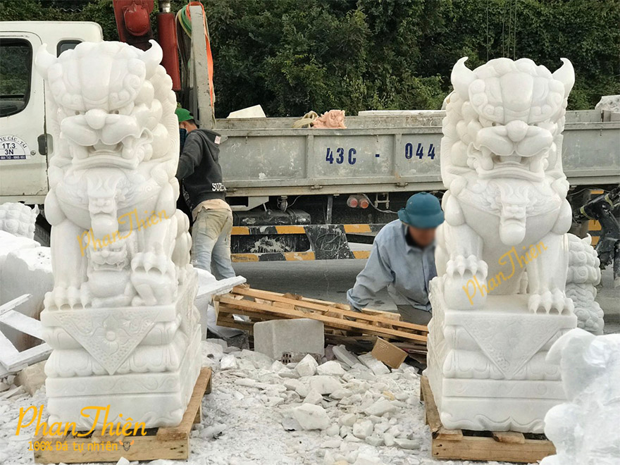 Kỳ Lân Đá Cẩm Thạch Trắng(KL-04)