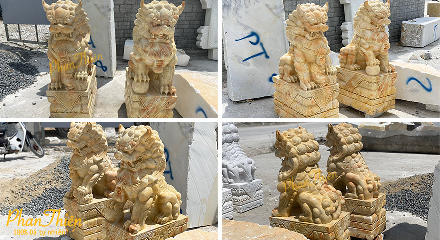 Tượng Kỳ Lân Đá Cà Rốt Vàng