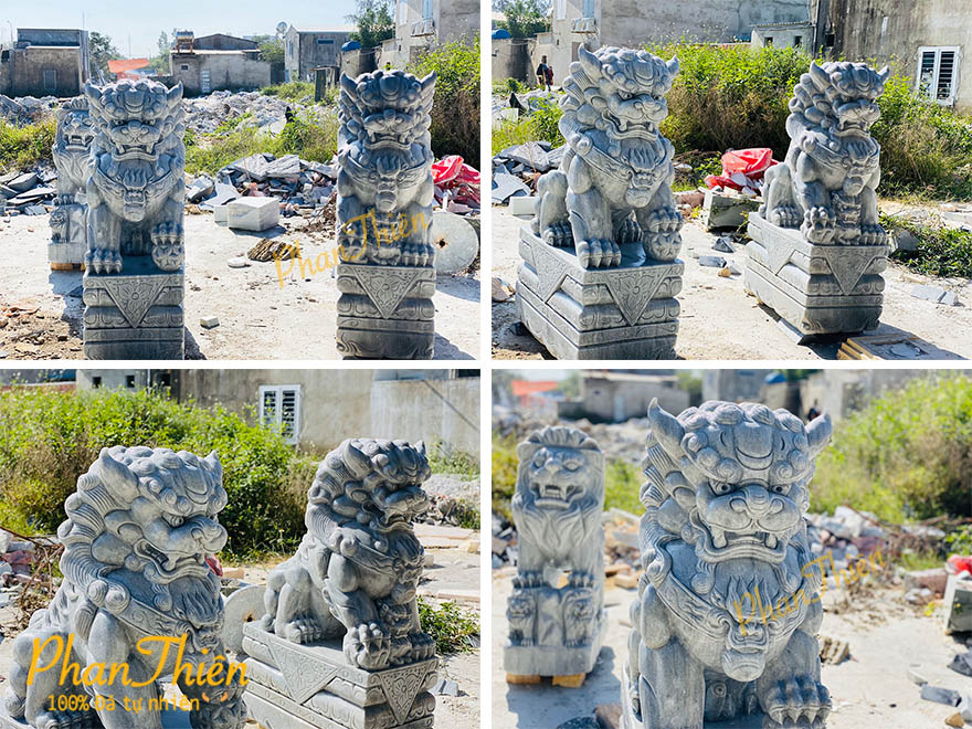 Tượng Kỳ Lân Đá Cẩm Thạch Xám (KL-09)