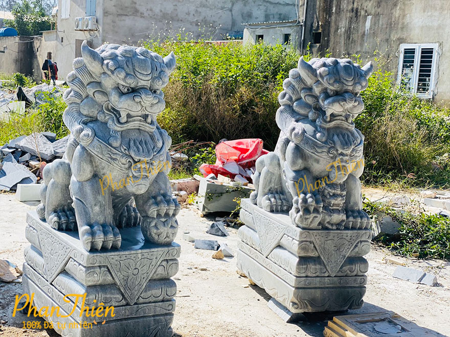 Tượng Kỳ Lân Đá Cẩm Thạch Xám (KL-09)