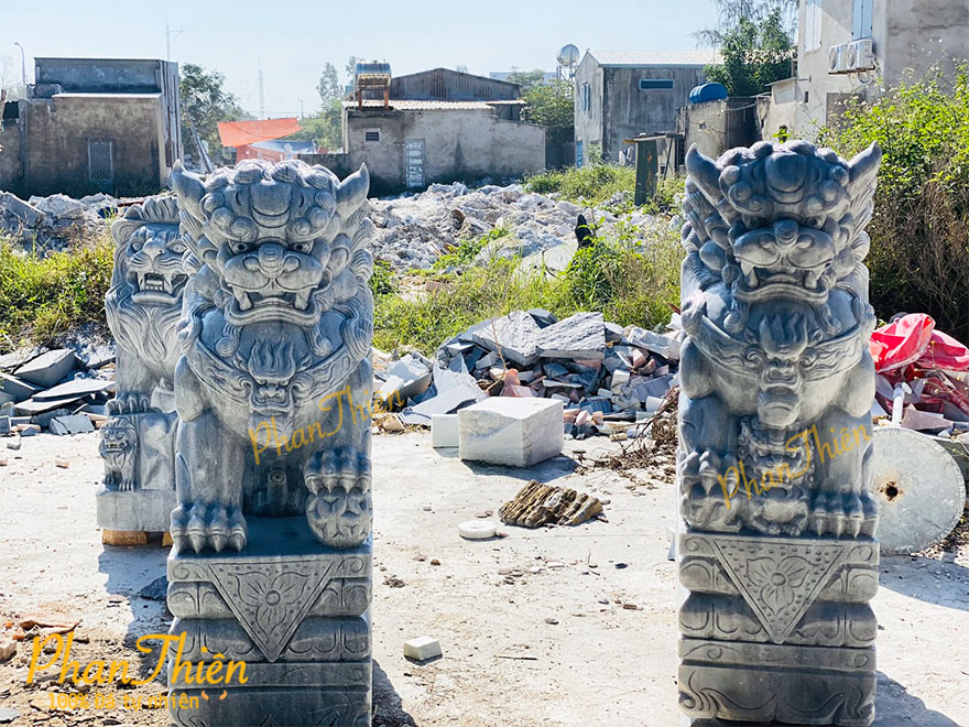 Tượng Kỳ Lân Đá Cẩm Thạch Xám (KL-09)