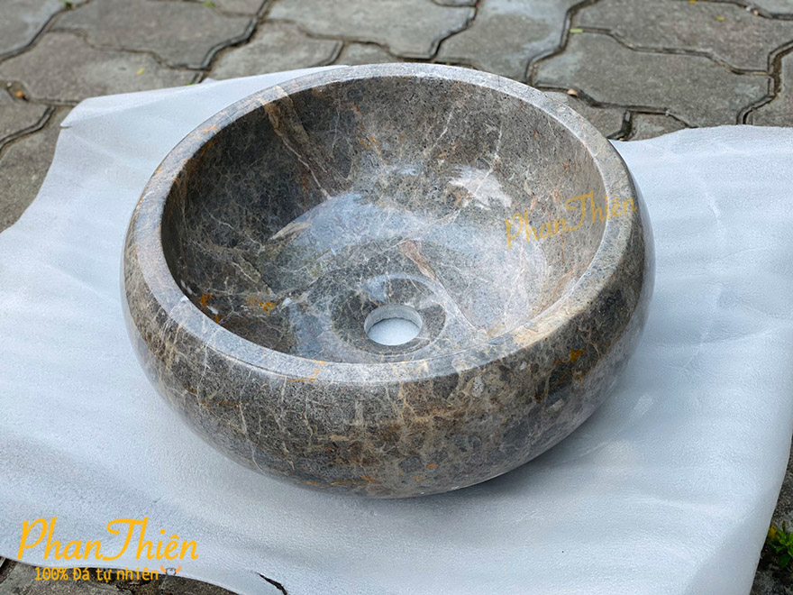 Chậu Lavabo Đá Vàng Dây Tự Nhiên (L-17)