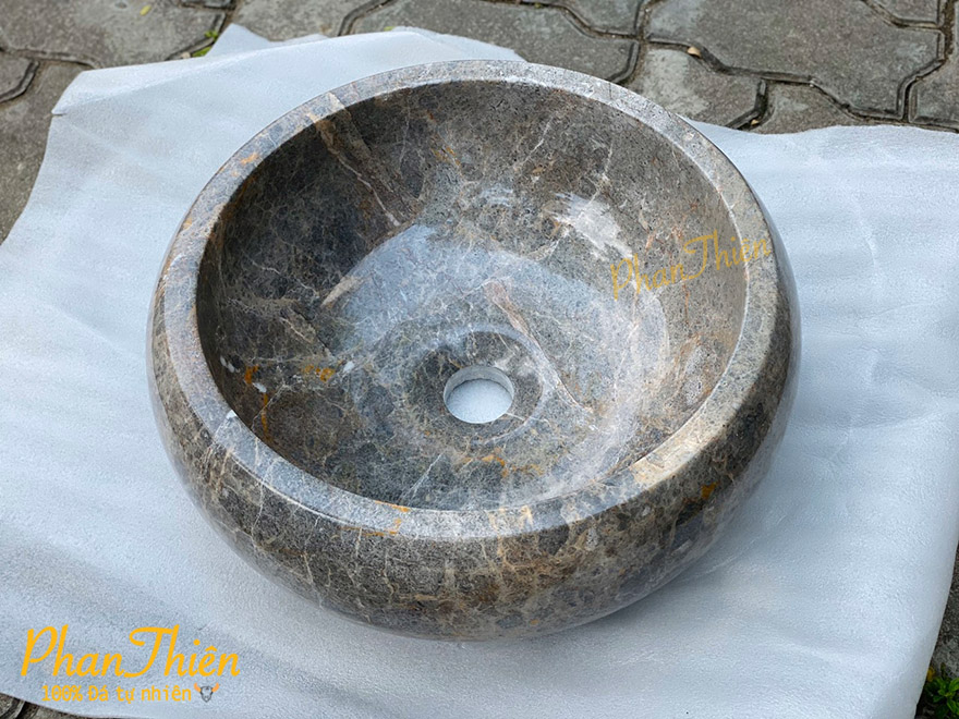 Chậu Lavabo Đá Vàng Dây Tự Nhiên (L-17)