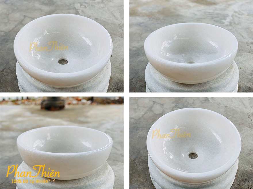 Lavabo Đá Cẩm Thạch Trắng
