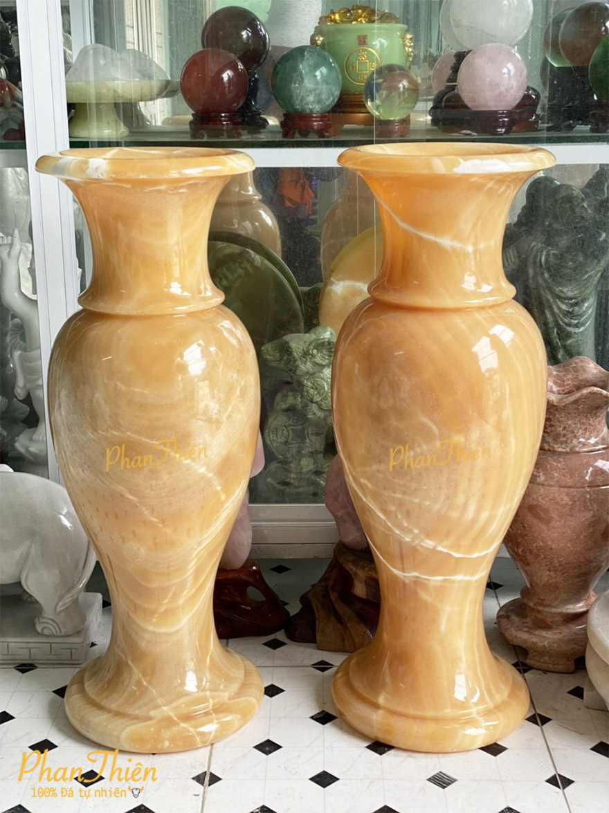 Cặp Lục Bình bằng đá